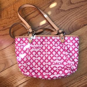 Pink kids coach purse